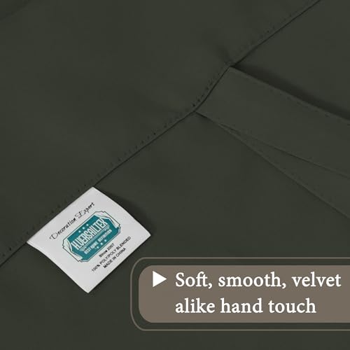 H.VERSAILTEX Blackout Tie Up Curtain 2 Panels Thermal Insulated Window Shade Light Blocking Balloon Roman Shade Bathroom Adjustable Rod Pocket Panel for Small Window,42" Wide by 63" Long,Olive by H.VERSAILTEX - Used condition - Image 8