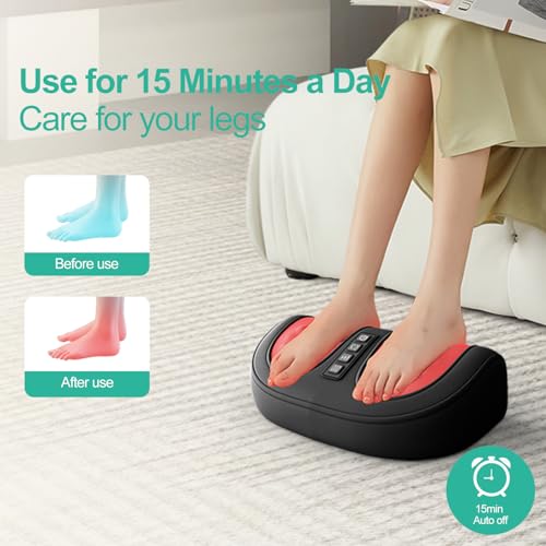image for LEERCON Foot Massager with Heat, Electric Kneading Plantar Fasciitis T