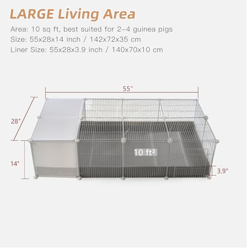 FURRYCAVE Forro de gaiola de porquinho-da-índia de plástico ondulado 139,7 x 71 x 9,9 cm para painéi