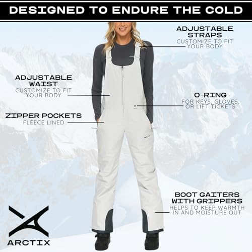 Arctix Women's Essential Insulated Bib Overalls, Quiet Grey, Small