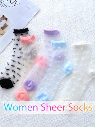 Image of Campsis Women Sheer Socks Sheer Ankle Socks for Women and Girls