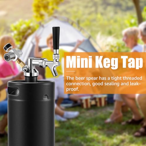 Imaictuu Beer Faucet for Mini Keg Growler Stainless Steel Mini Keg Dispenser Mini Keg Tap for 2L/3.6L/4L/5L/10L Portable Beer Growler