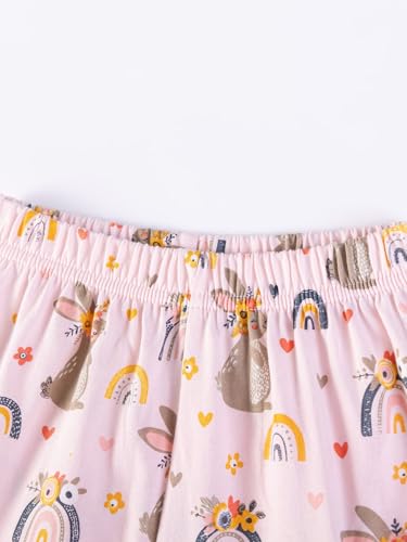 Image of HILEELANG Girls Cotton Short Set Summer 2 Piece Outfit T Shirt Shorts | 100% Cotton, Soft Breathable Fabric, 2 Piece Outfit Set, Elastic Waist, Summer Comfort for Toddler Little Girls