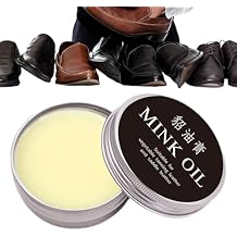 Leather Care Cream - 50g, Natural Mink Oil, Beige, Leather Conditioner, Leather Balm, Leather Refurbisher | Restoring Moisturizing Balm for Bags Shoes Car Seats Furniture, Deep Conditioning Cream for