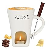 【Coupe à fondue multifonctionnelle】 Ce service comprend une coupe à fondue en céramique et une fourchette. Lancez-vous dans l'aventure culinaire dès l'ouverture de la boîte ! Simple et facile d'utilisation. Elle fait fondre facilement chocolat, beurre, fromage ou caramel, et est idéale pour préparer des boissons chocolatées, des sauces au fromage ou autres desserts.