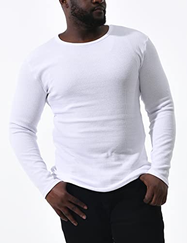 Comfneat Men's 2-Pack Thermal Long Sleeve Undershirt Waffle Knit Soft Comfy Crew Neck Underwear Top Shirts for Men4