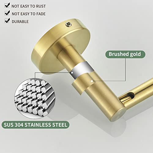 Weiko Gold Toilet Paper Holder, Bathroom Toilet Paper Roll Holder Brushed Gold Tp Tissue Storage Wall Mount With Double Post Pivoting Sus304 Stainless Steel #TOP4
