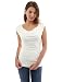 PattyBoutik Women's Cowl Neck Ruched Double Layer Top (Ivory S)