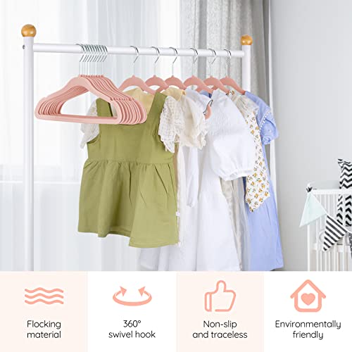 Ieoke Baby Velvet Hangers,50 Pack Children Clothes Hangers Ultra Thin Non Slip Clothes Racks With 6 Pcs Kids Clothing Dividers #TOP1
