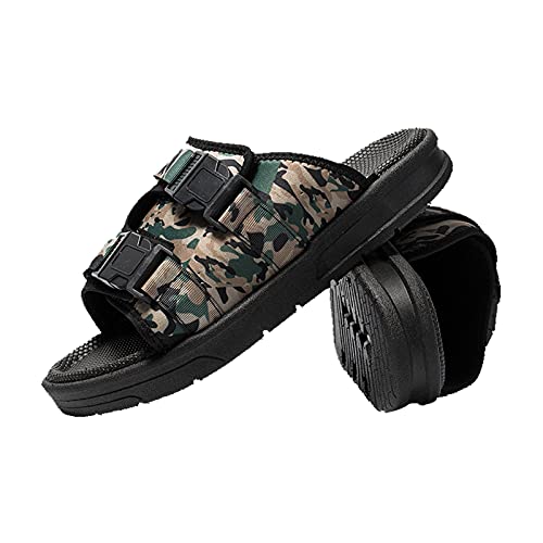 Camo Sandals for Men Fashion Wide Strap Beach Sandal Lightweight Soft Vacation Hiking Outdoor Summer Shoes Footwear