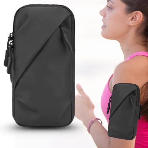 Braçadeira Esportiva Premium Suporte de Braço Impermeável para Celular - Ideal para Treino Corrida Ciclismo (Preto)