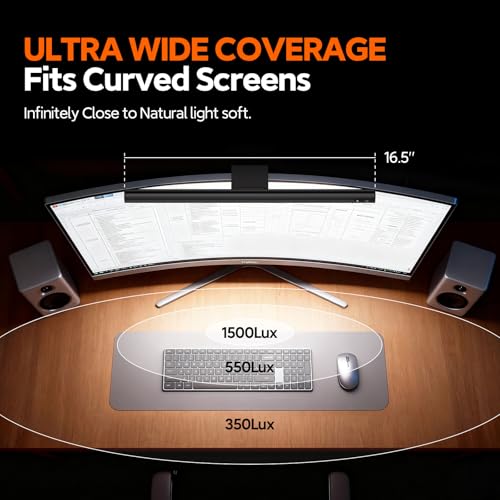 Image of LYMAX Monitor Light Bar, Eye-Care USB Computer Lamp Dimmable Screen Light Bar, Fit for All Monitor with Wireless Controller, Backlight, No Screen Glare, Space Saving for Home Office Desk Light