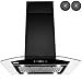 AKDY New 30" European Style Stainless Steel Island Mount Range Hood with Tempered Glass, Touch Control Panel and Carbon Filters