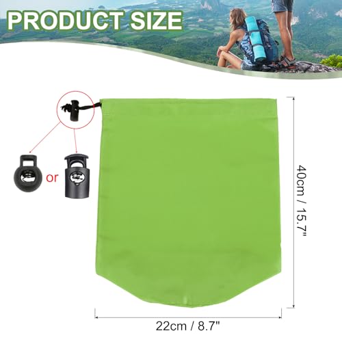 PATIKIL Kordelzugbeutel 22 x 40cm Stuff Sack, Wasserdichter Outdoor-Aufbewahrungssack Tragbarer Zugband-Staubschutzbeutel Leichter Schlafsack für Camping Wandern Reisen, Grün