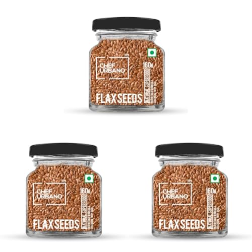 Image of Chef Urbano Flax Seeds 160g | Alsi Seed | Raw and Natural | Immunity Booster | Rich in Protein and Fiber | Seeds for Eating | Diet Food (Pack of 3)