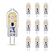 Ampoule LED G4 2W 12V Blanc Chaud 200LM, équivalent Bi Pin G4 10W-20W halogène, G4 LED 12V pour Hotte Cuisine/Armoire/Camping, non-dimmable, lot de 10