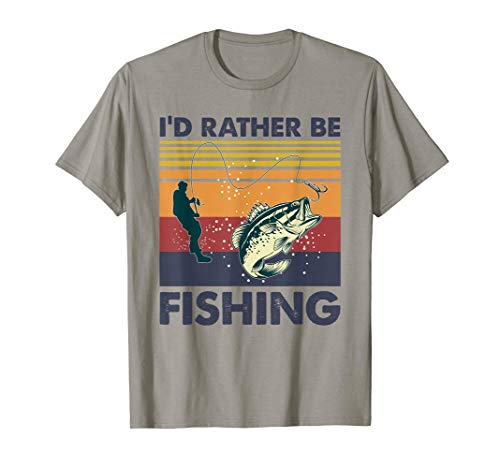 Uomo I'd Rather Be Fishing Funny Gift Fisherman Fishing Gift Maglietta