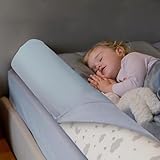 ComfyBumpy Barandilla de cama para niños pequeños | Rieles de cama para niños pequeños con funda lavable - Protector de riel de cama de espuma para niños - Barrera de cama para cama individual,