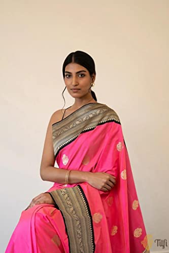 Image of Flosive Women's Present Banarasi Soft Lichi Silk Saree Divya Beautiful Jacquard Rich Pallu Design Work Zari Woven Kanjivaram Silk Style Saree With Soft Lichi Silk Blouse Piece
