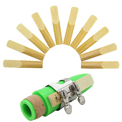ACCOCO Lot de 10 anches traditionnelles pour clarinette, si bémol 3.0, avec boîte de rangement Cover