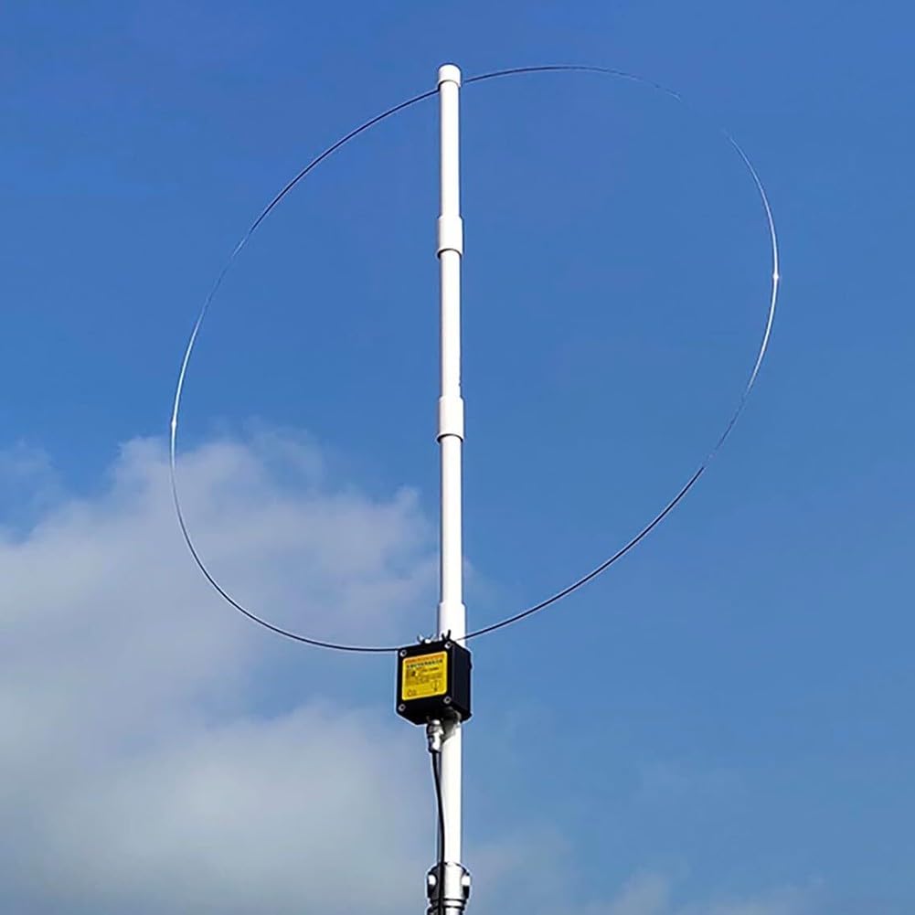 K-480WLA Antenne annulaire active plage complète 500K-1GHz 0-30dB gain pour Tecsun Sangean pour icom pour yaesu récepteur radio à onde courte avec charge Type-C (5 m)