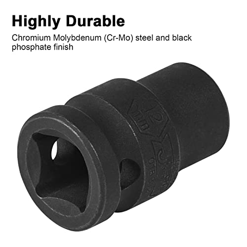 Image of JETECH 1 /2 Inch Drive 12mm Standard Impact Socket, Chrome Molybdenum Alloy Steel, 6-Point Design, Metric