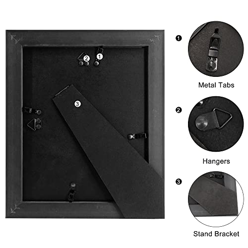 Graduationmall 8X10 Picture Frames, Real Glass, Display Photos For Wall Or Tabletop, Black With Silver Beads, 2-Pack #TOP3