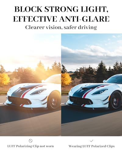 LUFF Polarized Clip-on Sunglasses for Men/Women,HD Anti-Glare Flip up Sunglasses Clips for Outdoor/Driving UV4003