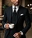 MoranX Men's Suits Regular Fit 3 Pieces Double Breasted Formal Business Tuxedos Blazer Vest Pants for Wedding Grooms(Black,Large)