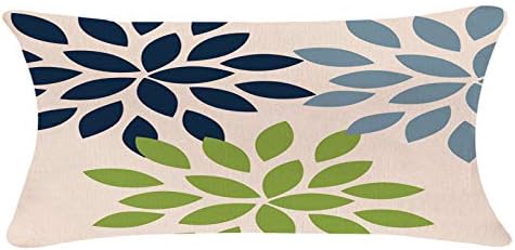 Decorative Throw Pillow Covers 12 x 20 Inch Double Side Design,ZUEXT Set of 6 Geometric Cotton Linen Indoor Outdoor Pillow Case Cushion Cover for Car Sofa Home Decor(Navy Pear Green New Living Series)