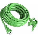 延長コード 10m 3個口 VCT高耐久 ソフトケーブル 125V 12A 耐トラッキングカバー付 グリーン 作業用 防塵キャップ付 電源ケーブル 10メートル 耐寒耐熱 汎用 耐久 電動工具 配線 工事現場 汎用機器 屋外室内 生活防水