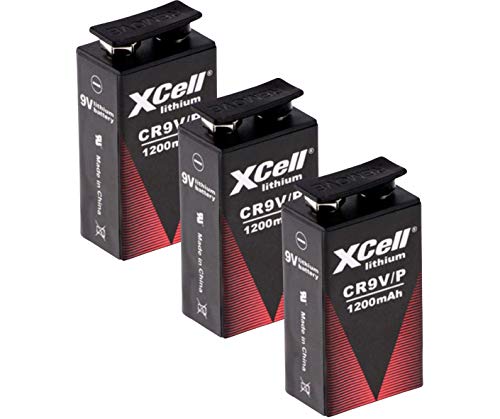3x XCell Lithium 9V bloc batteries haute performance pour les détecteurs de fumée / alarmes incendie - 10 ans d'autonomie Cover