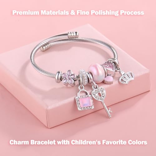 Charm Bracelet for Girl Stainless Steel Beads Cute Charm Bracelet Friendship Giftsfor Girl2