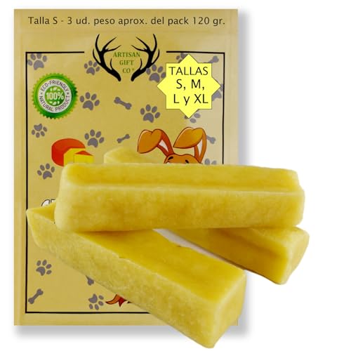 ARTISAN GIFT CO Mordedor Queso Churpi para Perros y Cachorros 100% Naturales con Leche del Himalaya (Yak) - Peso Aprox. Pack 120gr (S / 3 unds.)