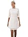 Simplee Women's Half Sleeve Elegant Hollow Out Party Lace A Line Mini Dress Gown, White, 10, X-Large