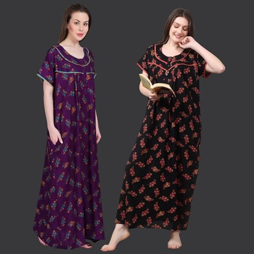 Image of Women's Alpine Floral Print Maxi Night Gown