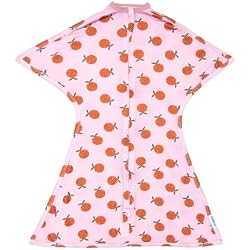 SleepingBaby Bamboo Zipadee-Zip Transition Swaddle - EverSoft Starfish Design Breathable Wearable Blanket with Two-Way Zipper, Medium (6-12 months), Pink Clementine