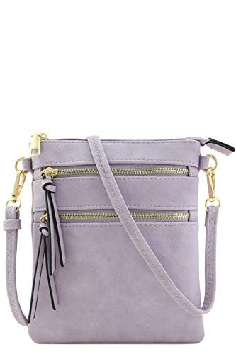 Image of Isabelle Small Lightweight Shoulder Bag for Women, Mini Multi Zipper Pocket Crossbody Handbag with Adjustable strap