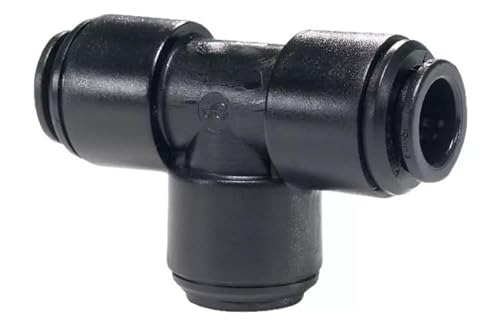 Image of John Guest Speedfit (RWC) Black Acetal 22mm Push Fit Equal Tee. to Be Used with 22mm OD LLDPE Tubing