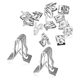 icykale 15 PCS Car Panel Clip Kit, 0.47' x 0.51' x 0.47' Metal Vehicle Center Console Dashboard A-pillar Fender Liftgate Trim U-clip, Multi-purpose Replacement Fastener for Most Cars (Silver)