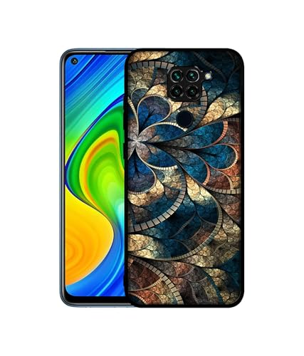 Image of Fractional Pattern Design Premium 2D Printed Metal Back Case Cover for Mi Redmi Note 9 4G