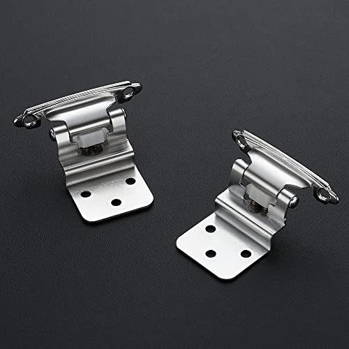Ravinte 10 Packs (5 Pairs) 3/8 Inch Inset Polished Chrome Cabinet Hinges Kitchen Cabinet Hinges Self Closing Hinges For Kitchen/Bathroom/Furniture Cabinets & Doors,Decorative Cabinet Hardware #TOP1