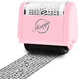 Miseyo Wide Roller Stamp Identity Theft Stamp 1.5 Inch Perfect for Privacy Protection,Anti-Theft Security Confidential Easy for Guard Personal Information Blockout - Pink