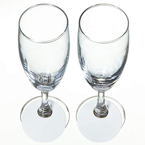 Home Affinity Blank Wine Stemware ID Tags, Wine Glass Drink Markers for Cocktails, Martinis, Champagne Flutes Fits Around Stem 200 pack (Small 2 in. offset cutout)