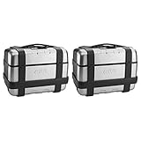 GIVI TRK46 Trekker Monokey Top/Side Case Set (46 Liter) (Brushed Aluminum/Matte Black)
