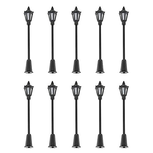 Maxmoral 10pcs 70mm Model Railway Antique Lamp Garden Street Light HO OO TT Scale 1:100 New