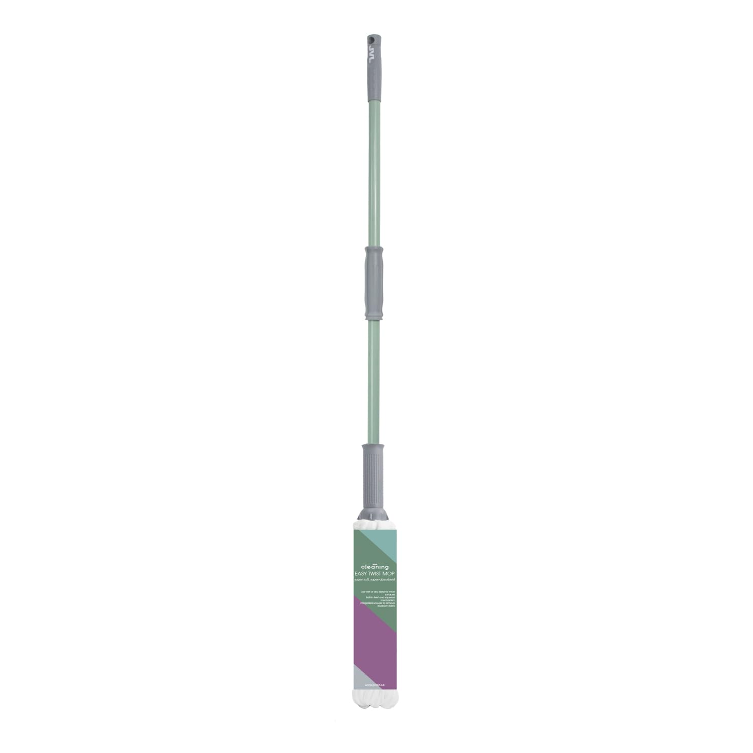 JVL Easy Twist Spin Mop with Wringer Handle – Green Microfibre Floor Mop