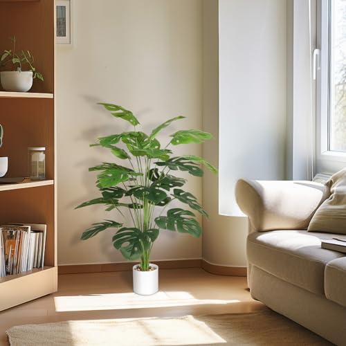 Tuocal 28" Artificial Plants Tropical Palm Tree Fake Monstera Tree in Pot Tall Faux Plant for Outdoor Indoor Home Garden Office Decoration - Cosy Home Interiors Tuocal 28" Artificial Plants Tropical Palm Tree Fake Monstera Tree in Pot Tall Faux Plant for Outdoor Indoor Home Garden Office Decoration - Image 8
