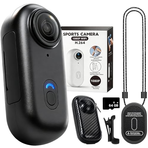 Image of 2026 Upgraded HD Action Camera, 360 Motorcycle Camera, 1080p /4k Mini Wearable Body Adventure Action Cameras with Audio, Video, Mount Anywhere, for Vlogging, Diving (Black,1080P)