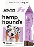 Hemp Hounds Melatonin Free Calming Chews for Dogs - Fireworks Stress - Dog Calming Treats for Anxiety Relief - 90 Count - Dog Separation Anxiety Treats - Beef Liver Flavor - Adaptogens - 11.9 oz